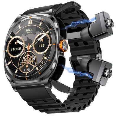 Νέο GT98 Ultra Smart Watch Άνδρες TWS ακουστικά 2 σε 1 NFC 1.53 '' AMOLED Tracker Υγεία