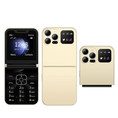 Καλή τιμή. 2G GSM A50 Pro Flip κινητό τηλέφωνο διπλή κάρτα SIM ηχογράφηση κλήσης ταχύτητα κλήση φακό μαγική φωνή 2.4 