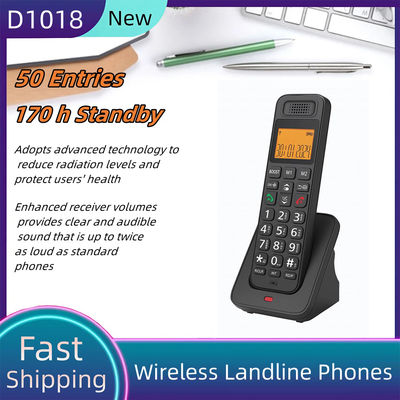 D1018 Ασύρματο Σταθερό Τηλέφωνο LCD Χαμηλής Ακτινοβολίας με Λειτουργία Κλήσης Hands Free για Γραφείο ή Σπίτι Ύψος περίπου 21cm/8.27in