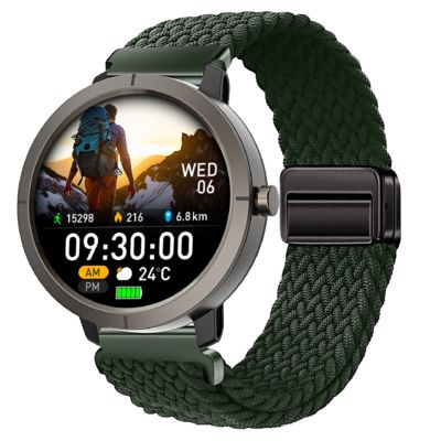 Καλή τιμή. DM76 Sport Smart Watch GPS Υπερ λεπτός 1,32' AMOLED BT Call 50M Αδιάβροχη πυξίδα καρδιακός ρυθμός σε απευθείας σύνδεση