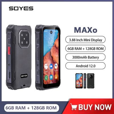 Καλή τιμή. MAXo Rugged Mini Smartphone 6+128GB 3.88' Octa Core Android 12 Διπλές κάρτες 4G 3000mAh φακό σε απευθείας σύνδεση