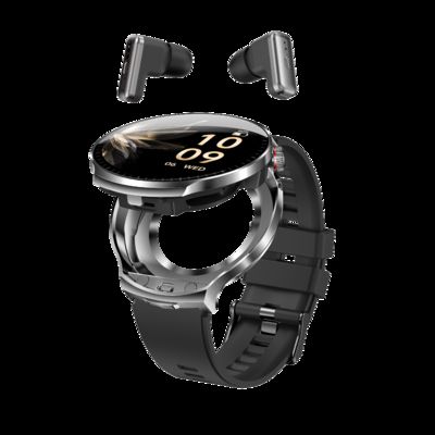 T100 Άνδρες TWS 2 σε 1 Ασύρματο Bluetooth κλήση ακουστικό καρδιακό ρυθμό Αθλητική μουσική ακουστικά Smartwatch