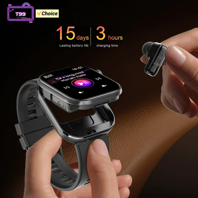 Καλή τιμή. T99 TWS Smart Watch Ασύρματα ακουστικά BT5.0 Bluetooth Κλήση IP67 Αδιάβροχο 300mAh σε απευθείας σύνδεση